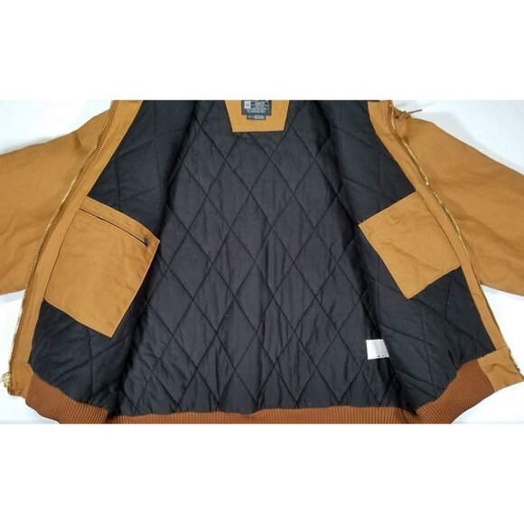 Carhartt J140 BRN Full Zip Quilt Lined Canvas Outdoor Work Coat Jacket Men's 2XL - Picture 8 of 16